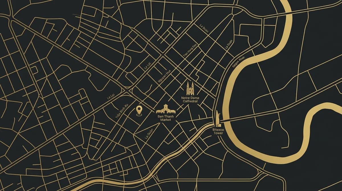 Stylized HCMC Office Location Map - vothienhien.com